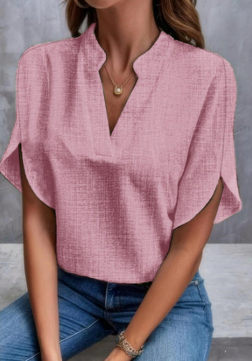 Blouse Légère Col V – Été Décontracté Femme