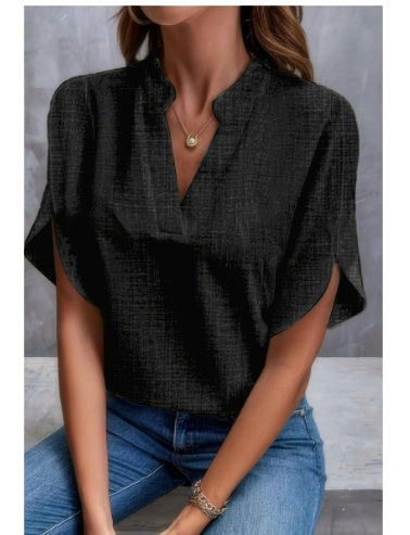 Blouse Légère Col V – Été Décontracté Femme